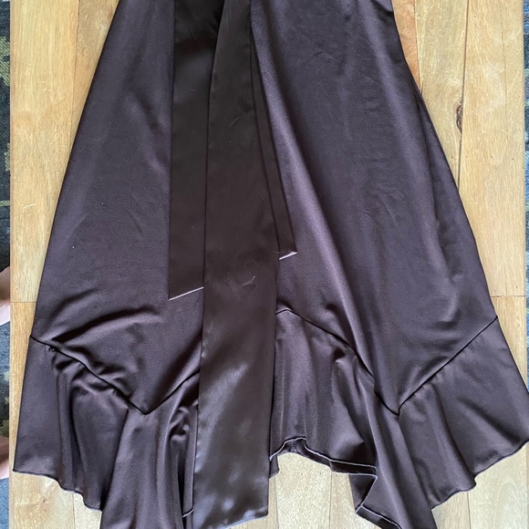 Brown RW&Co wrap dress with satin belt, size XS - Picture 4 of 7